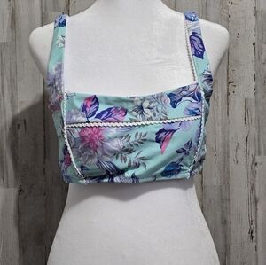 Nanette Lepore Square Neck  Cassia Cami Floral Bikini Swim Top Size 10